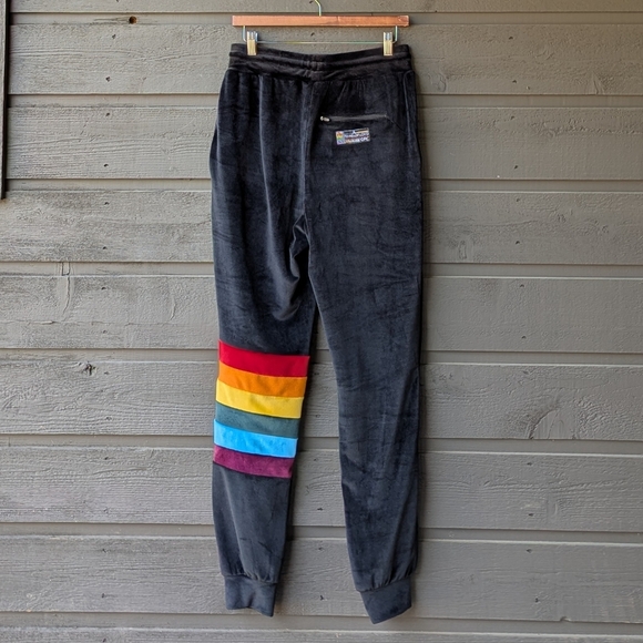 Grassroots Dark Side of the Moon Rainbow Velour Tracksuit Pants Joggers Small - Picture 5 of 10